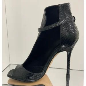 Osmose Shoes Boots - Bottines-Sandale Bottine Esther Cuir Noir Imprimé Python