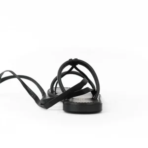 Osmose Shoes Sandales & Nu-Pieds-Sandale Cuir Noir à Bande & Ficelle