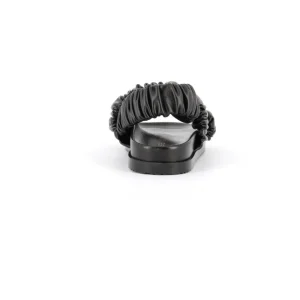 Osmose Shoes Sandales & Nu-Pieds-SANDALE CUIR NOIR PLISSEE