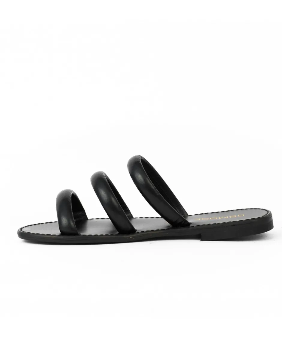 Osmose Shoes Sandales & Nu-Pieds-Sandale cuir noir trois brides