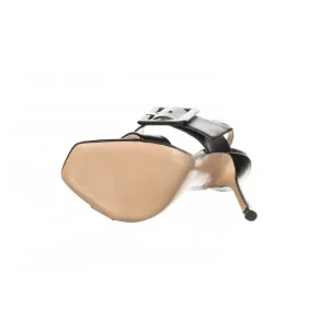 Osmose Shoes Sandales & Nu-Pieds-Sandale Oz: Cuir Noir à Double Brides & Talon Aiguille