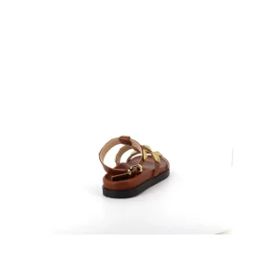 Osmose Shoes Sandales & Nu-Pieds-SANDALE ZIA CUIR CAMEL CLOU OR