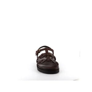 Osmose Shoes Sandales & Nu-Pieds-TEA SANDALE CUIR TRESSEE MARRON