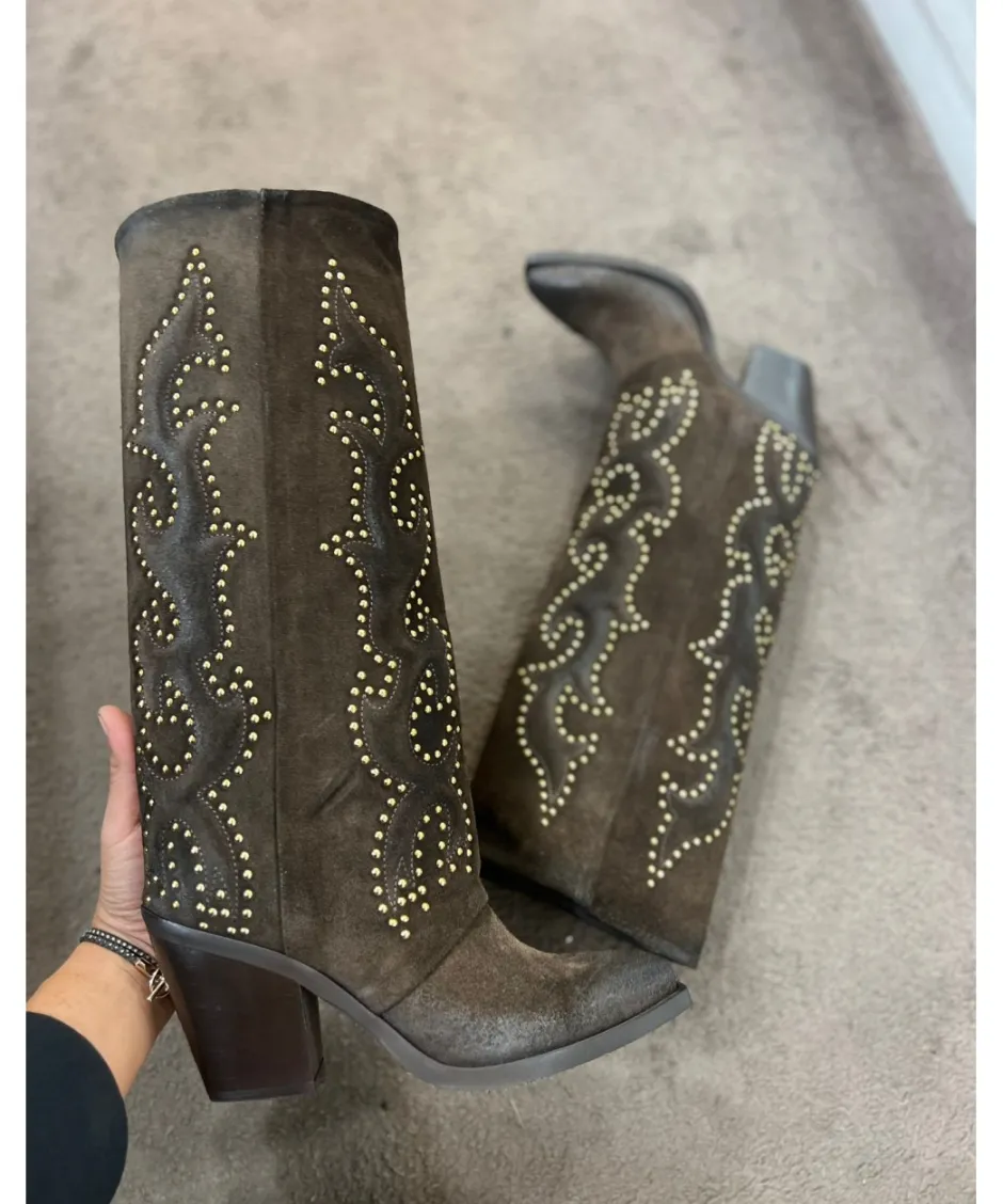 Osmose Shoes Tiags | Bottes-TIAG ATHENA CUIR MARRON ET OR